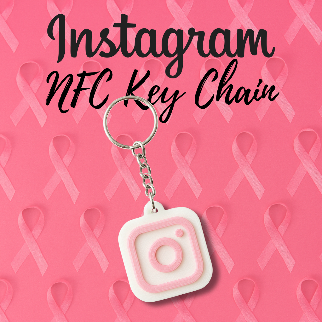 Pink Instagram NFC Keychain