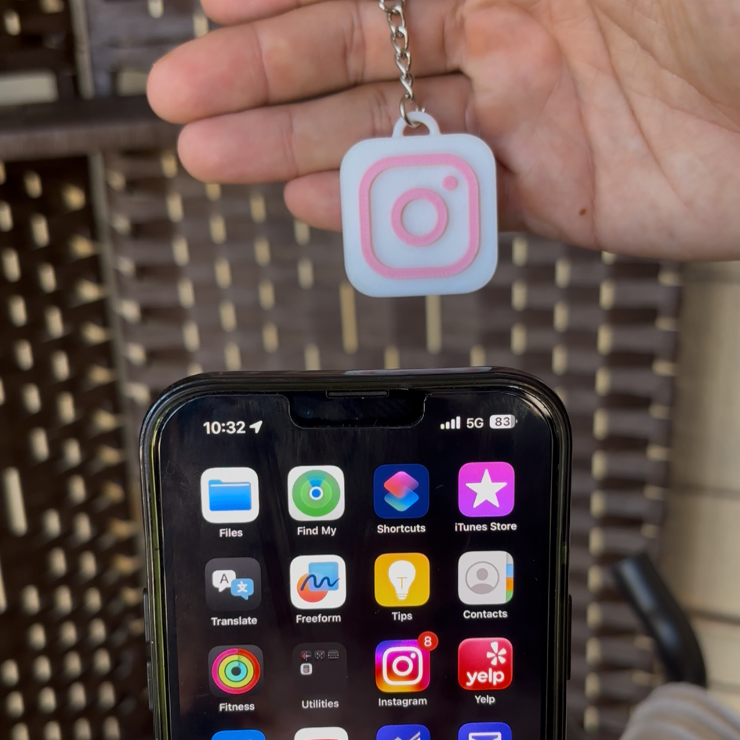 Pink Instagram NFC Keychain