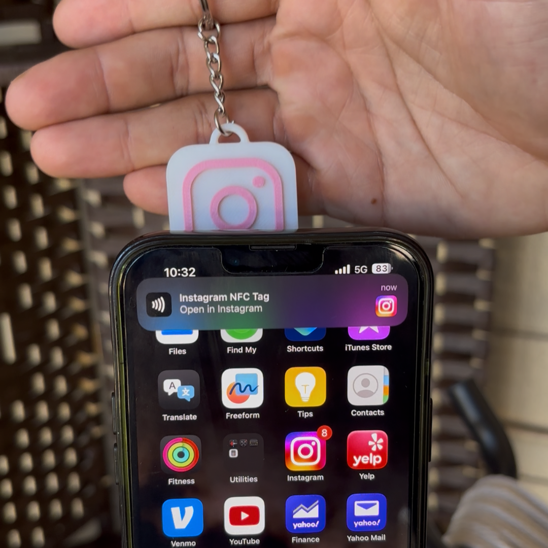 Pink Instagram NFC Keychain