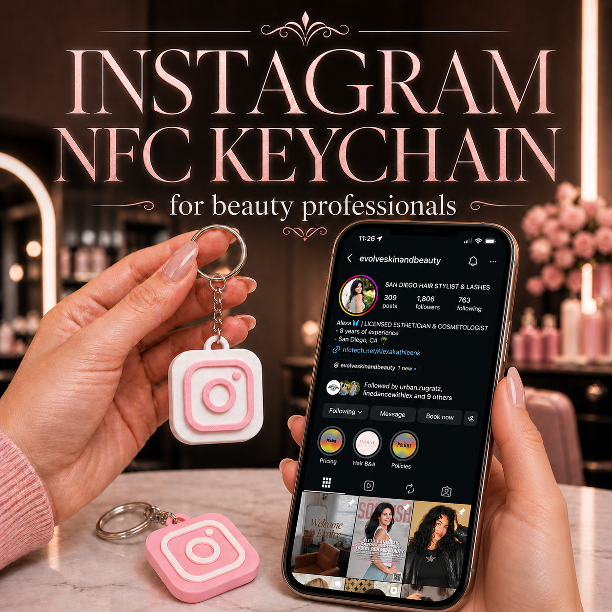 NFC Keychains For Beauty Professionals