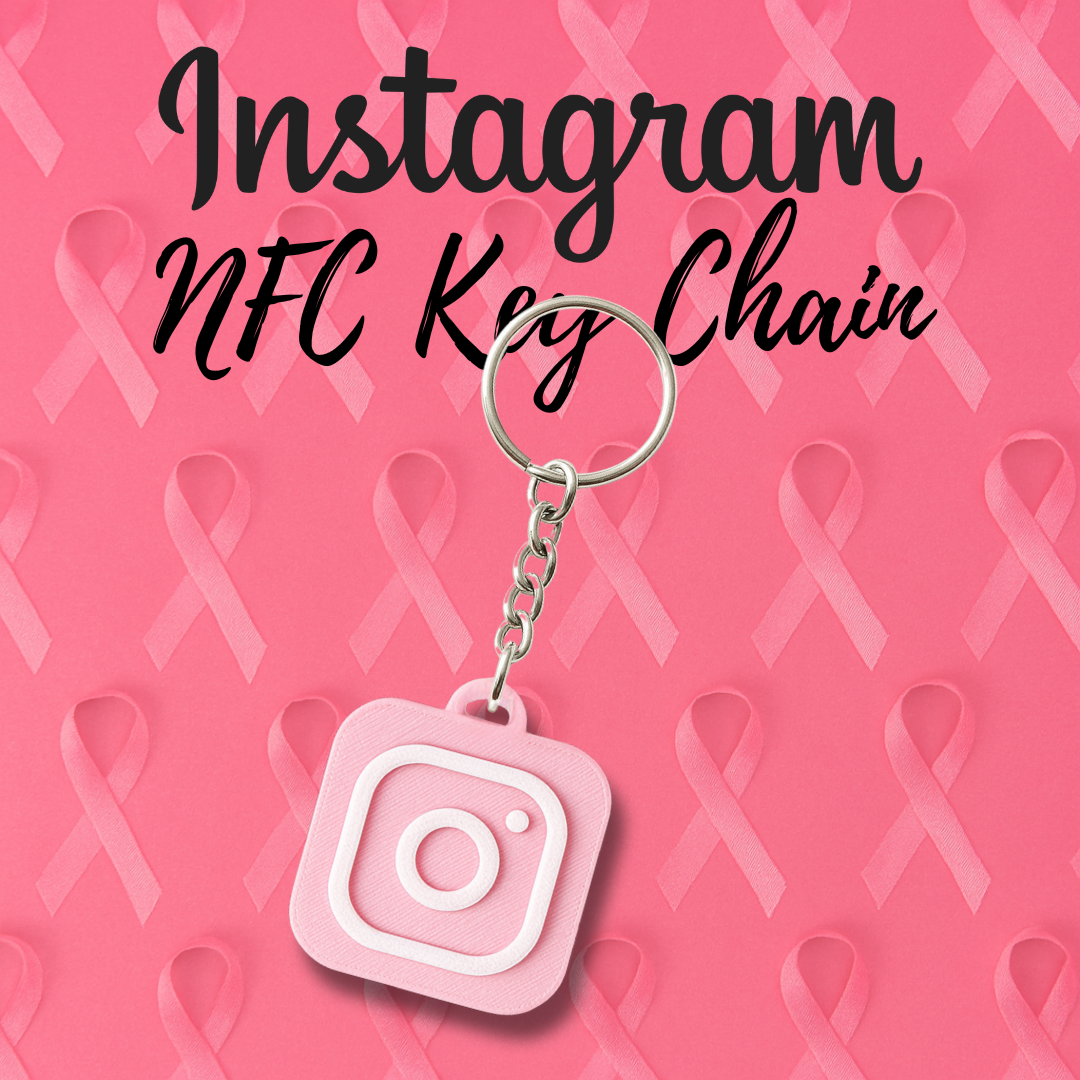 Pink Instagram NFC Keychain
