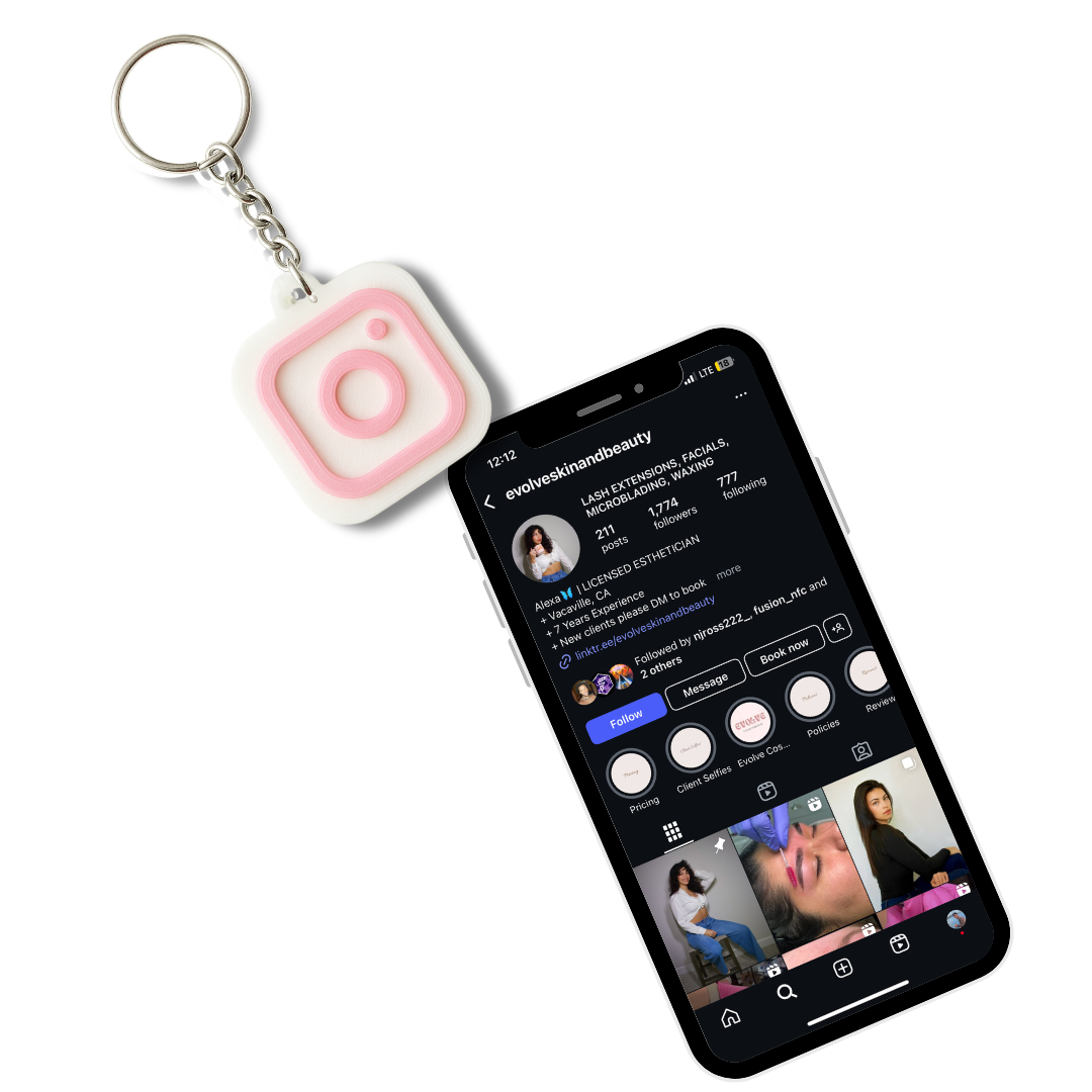 Pink Instagram NFC Keychain
